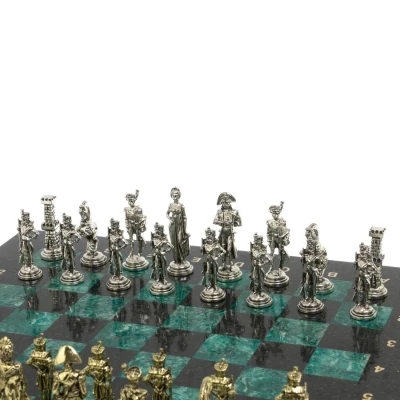 Шахматы каменные "Отечественная война 1812 г." 40 см шабровский змеевик