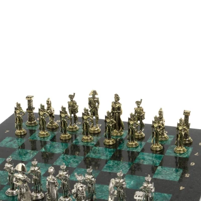 Шахматы каменные "Отечественная война 1812 г." 40 см шабровский змеевик