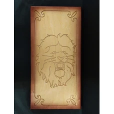 Нарды резные Лев гравировка большие