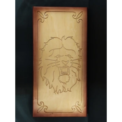 Нарды резные Лев гравировка большие