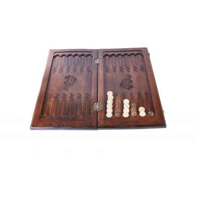 Нарды резные "Орнамент 2" с цельным рисунком, Mkhitaryan