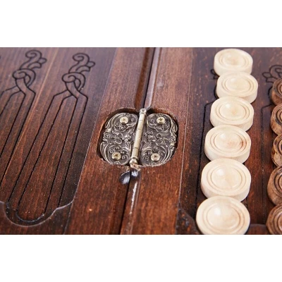 Нарды резные "Орнамент 2" с цельным рисунком, Mkhitaryan