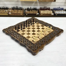 Шахматы нарды шашки резные Узор 50 см, Artash