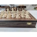 Шахматы подарочные в ларце из ореха и граба Бастион 45х45 см
