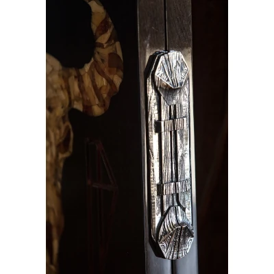 Нарды янтарные Бык Тотем из мореного дуба