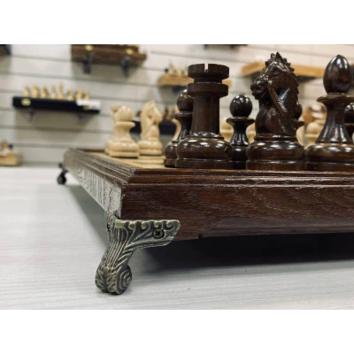 Шахматы нескладные ручной работы с резным конем, Hachatyr