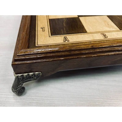 Шахматная доска нескладная из дуба большая на ножках - 1 , Hachatyr