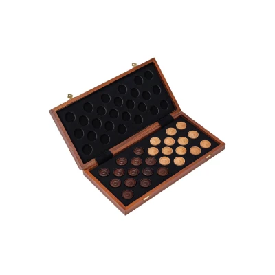 Шашки деревянные подарочные с ячейками 64 клетки