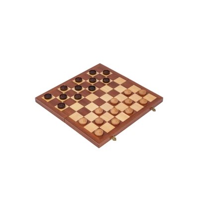 Шашки деревянные подарочные с ячейками 64 клетки