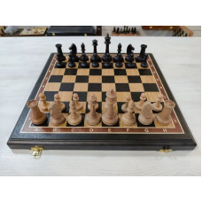 Шахматы деревянные черное дерево доска фигуры бук большие с утяжелением