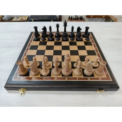 Шахматы деревянные черное дерево доска фигуры бук большие с утяжелением