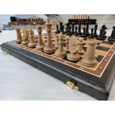 Шахматы деревянные черное дерево доска фигуры бук большие с утяжелением