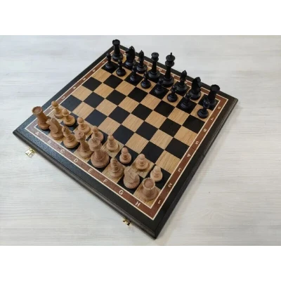 Шахматы деревянные черное дерево доска фигуры бук большие с утяжелением