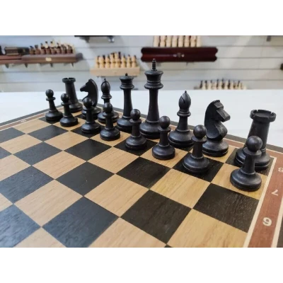 Шахматы деревянные черное дерево доска фигуры бук большие с утяжелением