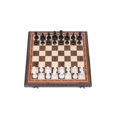 Шахматы подарочные из американского ореха с фигурами Итальянский дизайн черно-белые