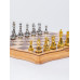 Шахматы деревянные подарочные с ручной и ячейками, фигуры металл