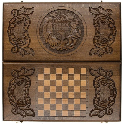 Нарды резные "Герб Армении" 60, Zakaryan