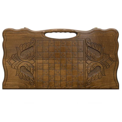 Нарды резные "Армянский узор 4" с ручкой 60, Haleyan