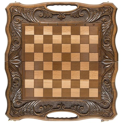 Шахматы + нарды резные "Афинские" 50 с ручкой, Haleyan