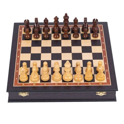 Шахматы Эндшпиль подарочные в ларце из мореного дуба большие