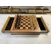 Шахматы с выдвижными ящиками эвкалипт/карельская береза