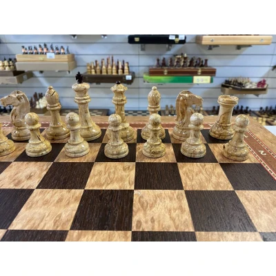 Шахматы с выдвижными ящиками эвкалипт/карельская береза