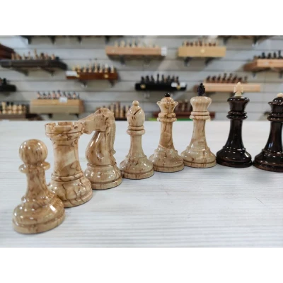 Шахматные фигуры Стаунтон из карельской березы
