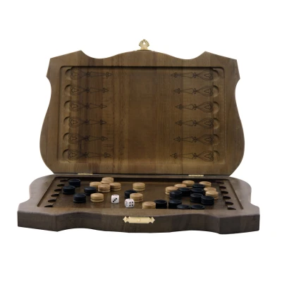 Нарды резные Охотники на привале малые