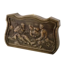 Нарды резные Охотники на привале малые