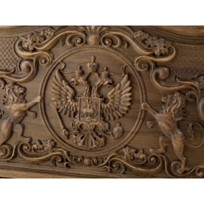 Нарды Герб РФ резные бук