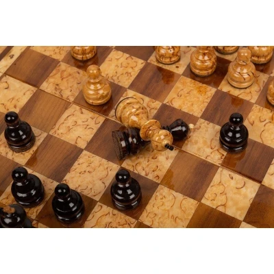 Шахматы из карельской березы Дорожные