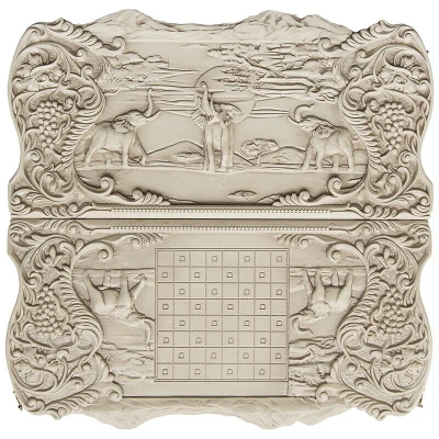 Нарды резные Слоны в Африке Патина Устян