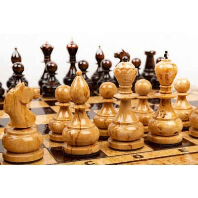 Шахматы Цезарь из карельской березы