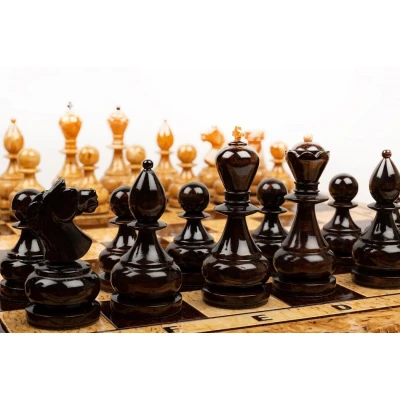 Шахматы Цезарь из карельской березы