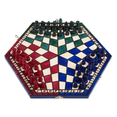 Шахматы на троих цветные большие