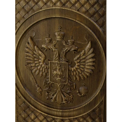 Нарды резные Герб России патина