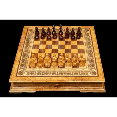 Шахматы Элеганс  (карельская береза)