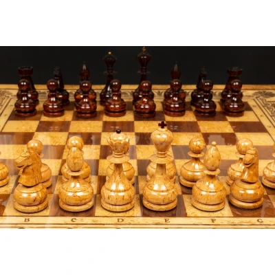 Шахматы Элеганс  (карельская береза)