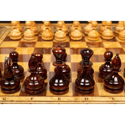 Шахматы Элеганс  (карельская береза)