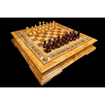 Шахматы Элеганс  (карельская береза)