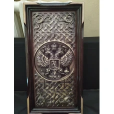 Нарды резные ручной работы Герб большие