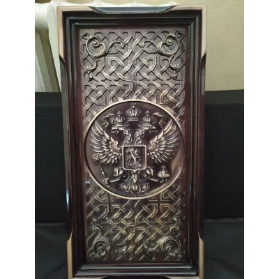 Нарды резные ручной работы Герб большие