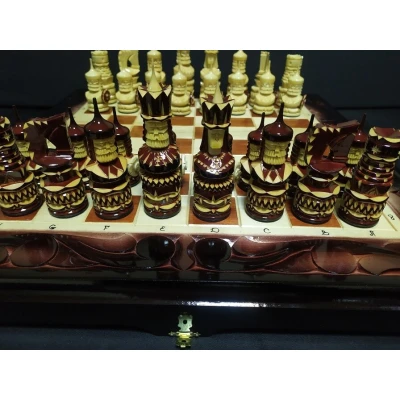 Шахматы нарды шашки Волк резные большие