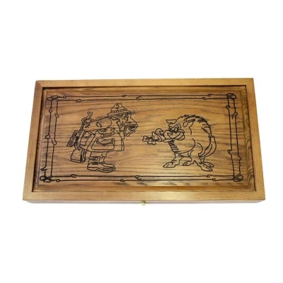 Нарды резные Охота на кабана