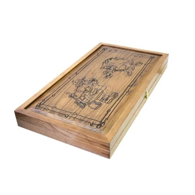 Нарды резные Охота на кабана