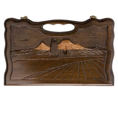 Нарды резные Арарат с ручкой мини, Haleyan