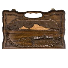 Нарды резные Арарат с ручкой малые, Haleyan