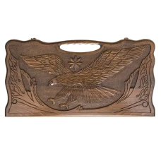 Нарды резные Летящий Орел с ручкой большие, Haleyan