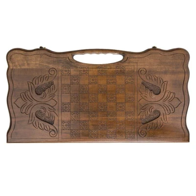 Нарды резные Летящий Орел с ручкой большие, Haleyan