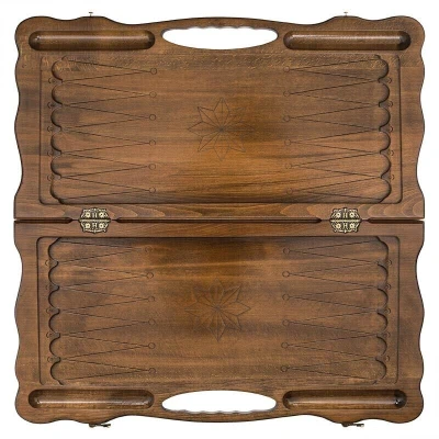 Нарды резные Летящий Орел с ручкой большие, Haleyan